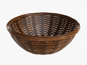 dark brown wicker basket with clipping path 2 Modelo 3D