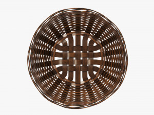 dark brown wicker basket with clipping path 2 3Dモデル