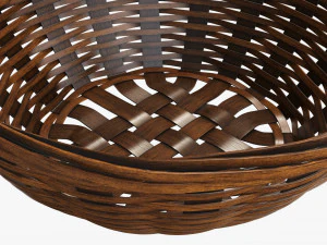 dark brown wicker basket with clipping path 2 3D Model