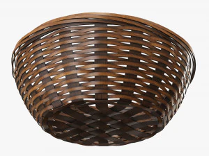 dark brown wicker basket with clipping path 2 3D Model