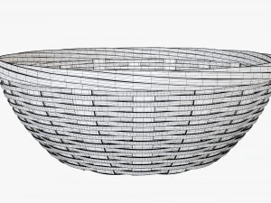 dark brown wicker basket with clipping path 2 3D Model