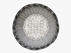 dark brown wicker basket with clipping path 2 3D Model