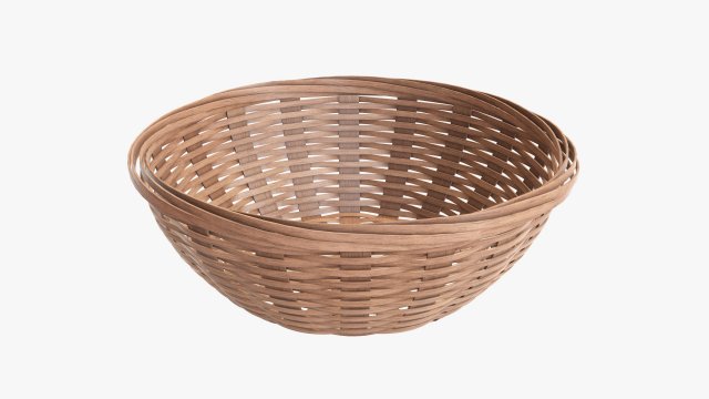 light brown wicker basket with clipping path 2 Model 3D .c4d .max .obj .3ds .fbx .stl .blend 