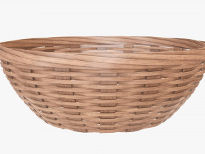light brown wicker basket with clipping path 2 Model 3D