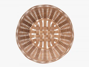 light brown wicker basket with clipping path 2 3D Model