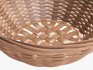 light brown wicker basket with clipping path 2 Model 3D