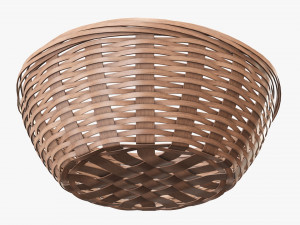 light brown wicker basket with clipping path 2 Model 3D
