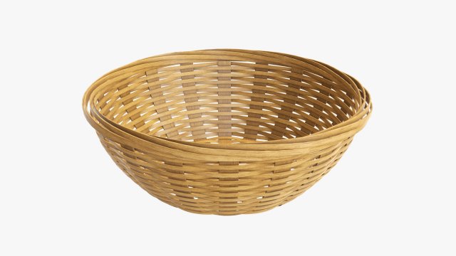 medium brown wicker basket with clipping path 2 Model 3D .c4d .max .obj .3ds .fbx .stl .blend 
