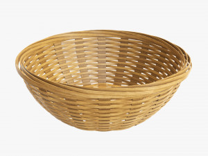 medium brown wicker basket with clipping path 2 3D Model