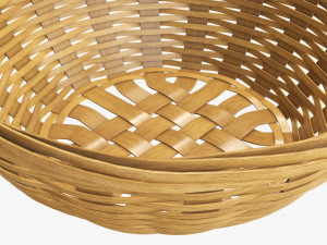 medium brown wicker basket with clipping path 2 Model 3D