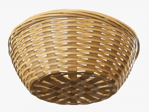 medium brown wicker basket with clipping path 2 Model 3D