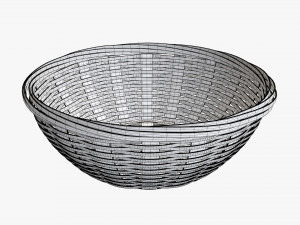 medium brown wicker basket with clipping path 2 Model 3D