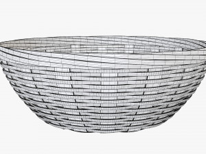 medium brown wicker basket with clipping path 2 Model 3D