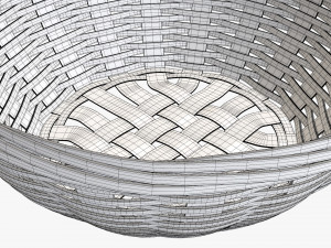 medium brown wicker basket with clipping path 2 Model 3D