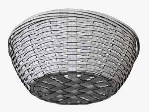 medium brown wicker basket with clipping path 2 Model 3D