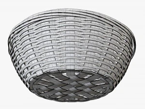 medium brown wicker basket with clipping path 2 3D Model