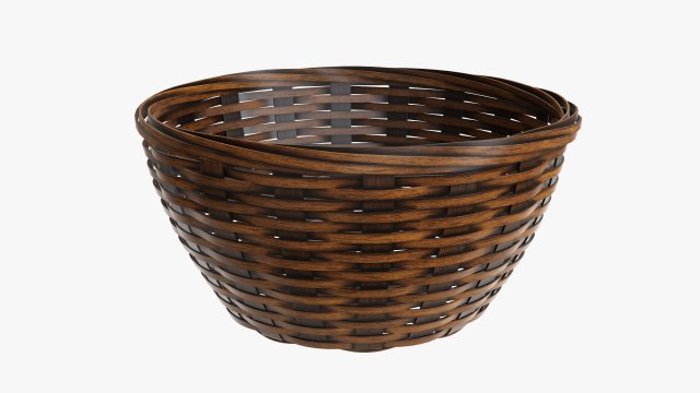dark brown wicker basket with clipping path 3D Model .c4d .max .obj .3ds .fbx .stl .blend 