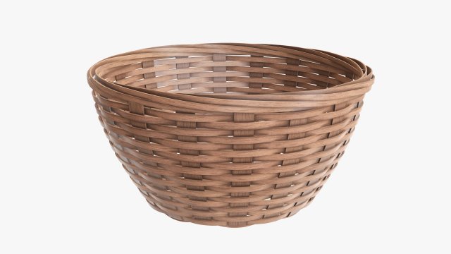 light brown wicker basket with clipping path Model 3D .c4d .max .obj .3ds .fbx .stl .blend 