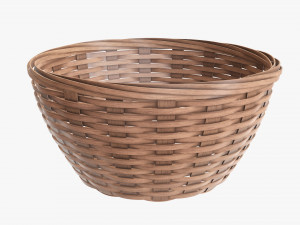 light brown wicker basket with clipping path 3D 모델