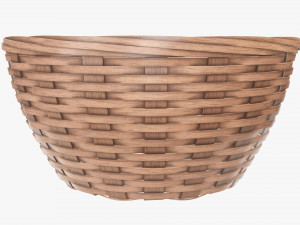 light brown wicker basket with clipping path Model 3D