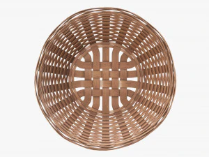 light brown wicker basket with clipping path 3D Model