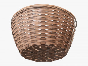 light brown wicker basket with clipping path Model 3D