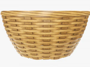 medium brown wicker basket with clipping path 3D Model