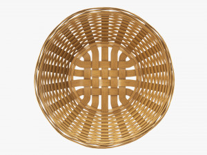 medium brown wicker basket with clipping path 3Dモデル
