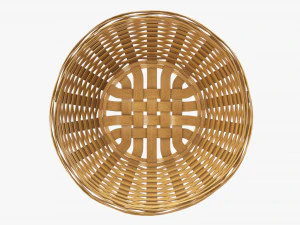 medium brown wicker basket with clipping path 3D Model
