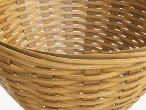 medium brown wicker basket with clipping path 3D Model