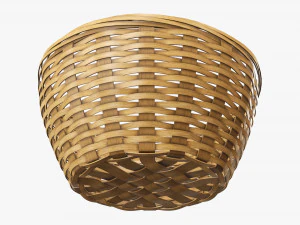 medium brown wicker basket with clipping path 3D Model