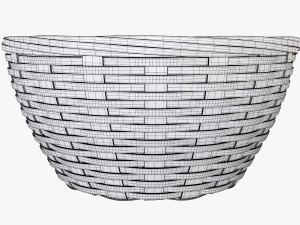 medium brown wicker basket with clipping path 3Dモデル