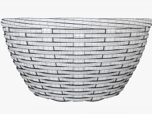 medium brown wicker basket with clipping path 3D Model