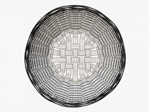 medium brown wicker basket with clipping path 3Dモデル