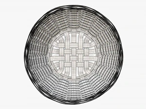 medium brown wicker basket with clipping path 3D Model
