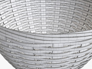 medium brown wicker basket with clipping path 3Dモデル