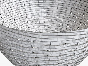 medium brown wicker basket with clipping path 3D Model