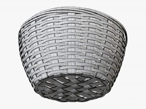 medium brown wicker basket with clipping path 3D Model
