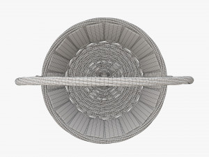 dark brown wicker basket with handle Model 3D