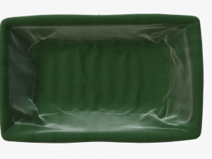 medium brown rectangular wicker basket with fabric 3D Модель