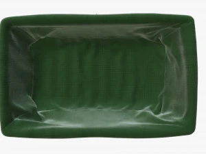 medium brown rectangular wicker basket with fabric 3D Model