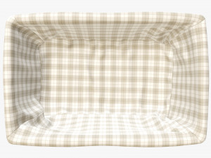 dark brown wicker basket with fabric interior Model 3D