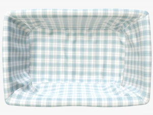 medium brown wicker basket with fabric interior 3D Model