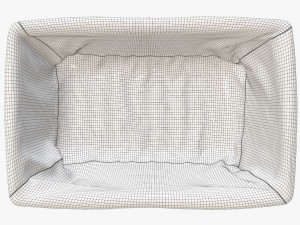 medium brown wicker basket with fabric interior Modèle 3D