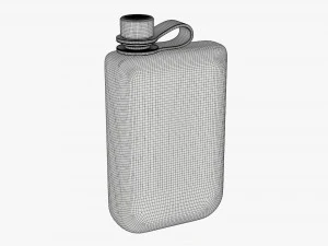 Flask liquor stainless steel 08 3D Model