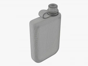 Flask liquor stainless steel 08 3D Model