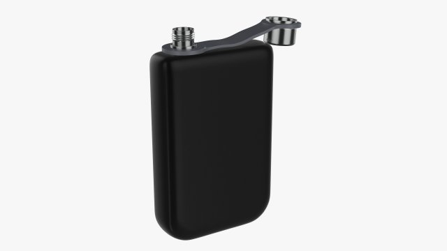 Flask liquor stainless steel 08 open Modelo 3D .c4d .max .obj .3ds .fbx .stl .blend 