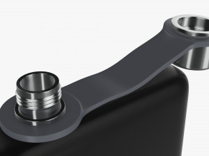 Flask liquor stainless steel 08 open Modelo 3D
