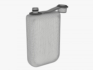 Flask liquor stainless steel 08 open Modelo 3D