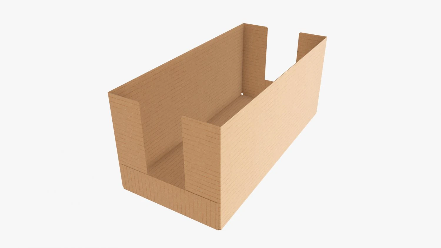 Short shelf tray cardboard box 3D Model .c4d .max .obj .3ds .fbx .stl .blend 